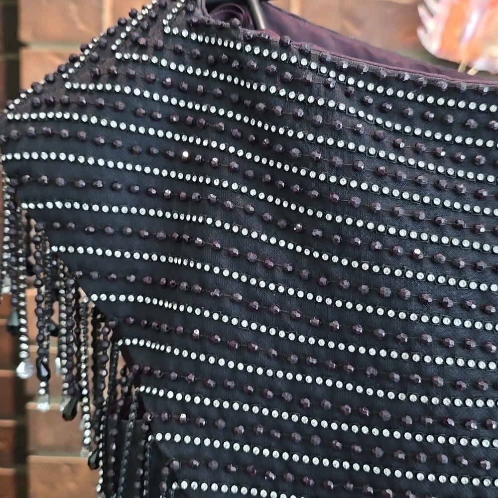 Holt Renfrew - Vintage Silk Black Evening Dress with Exquisite Beadwork​​​ - Picture 2 of 11
